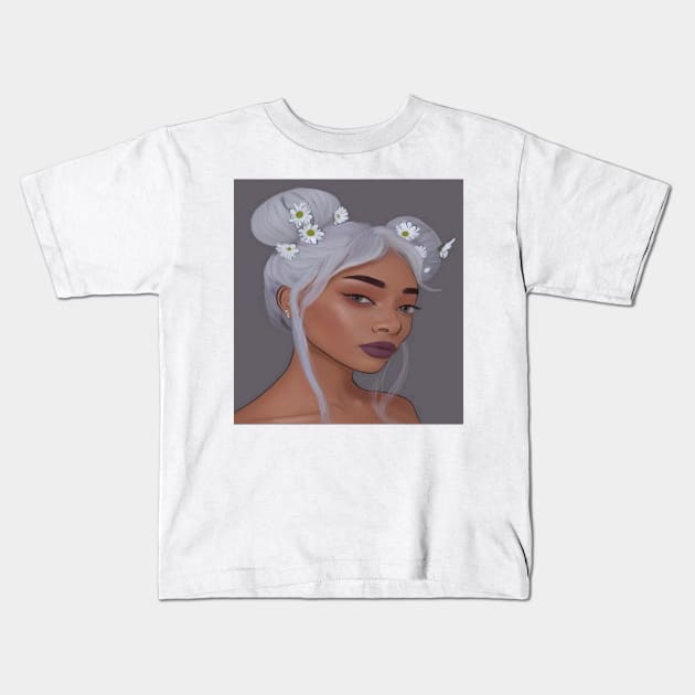 girl in grey Kids T-Shirt by keia-malloy